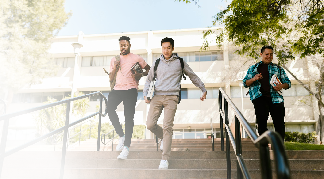 Students walking